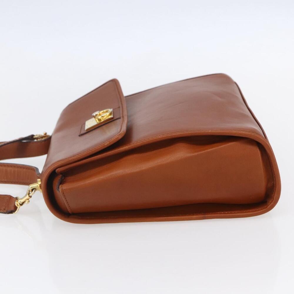 CELINE Hand Bag Leather 2way Brown gold Auth mr1643 - Picture 3 of 16